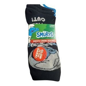 Smurfs Crew Socks - 3 Pairs glow in the dark 6-12